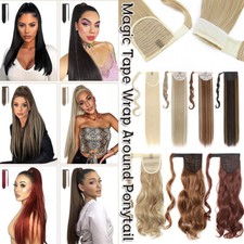 Wrap Around Ponytail Long Real Thick Clip In As Human Hair Extensions Pony Tail