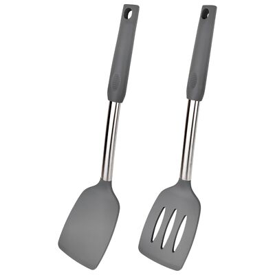 Solid Heat-Resistant Flexible Slotted Silicone Spatula