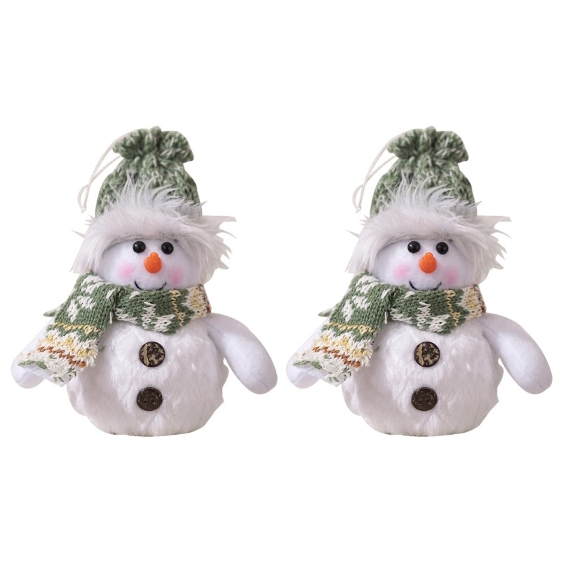 Pack of 2 Christmas Snowman LED Lights with Hat and Scarve Holiday Decoration