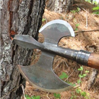 Hand Forged Viking Invasion Battle Axe - Hand Forged Iron Steel Finish