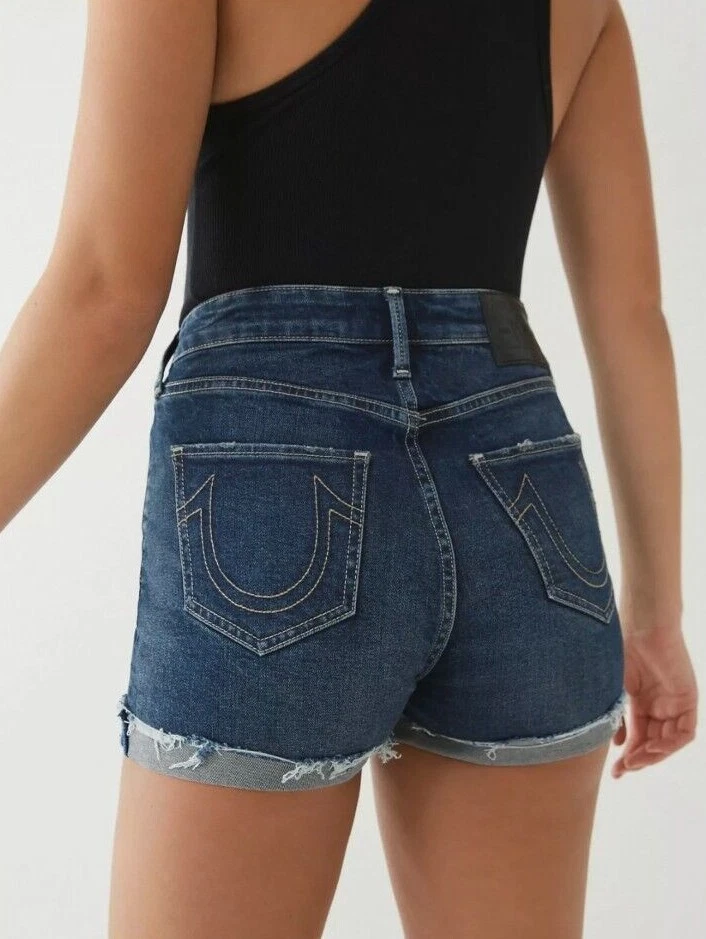 NWT True Religion Women's Jennie High Rise Skinny Fit Denim Jean Shorts Size 25 - Image 3 of 4