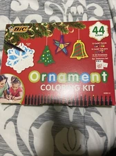 BIC 44 Count Christmas Tree 3d Ornament Coloring Craft Kit Ages 5