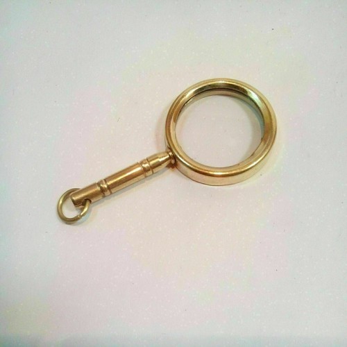 Brass Magnifying Glass Key Chain, Vintage Magnifier Readers Pendant Lot Of 50 - Picture 4 of 4