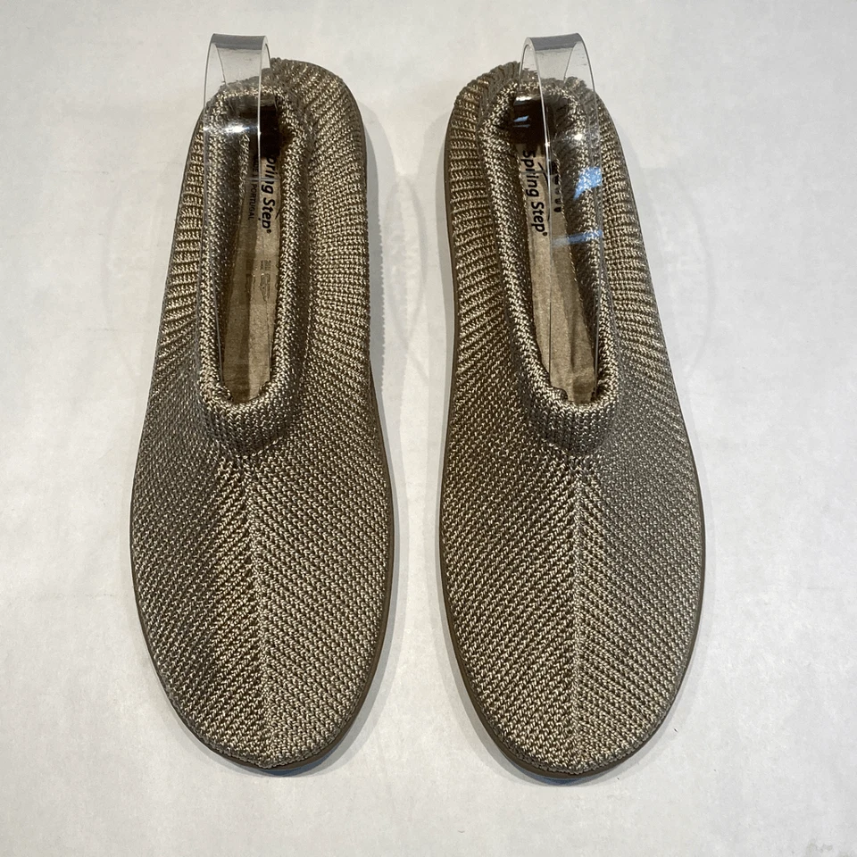 Zapatos sin cordones Spring Step Tender de punto elástico para mujer 6,5 dorados Foto 2 de 4