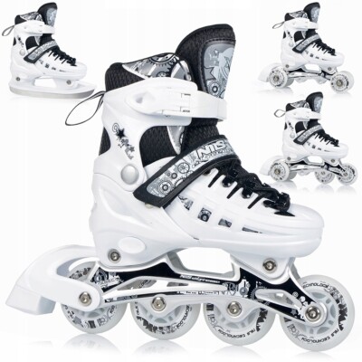 Inlineskates 4in1 LED   Verstellbare Kinder Inliner, Schlittschuhe & Rollschuhe