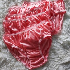 6pcs Orange Bikini Underwear Woman Nylon Silky Soft Smooth Briefs Hip 32"-38" L