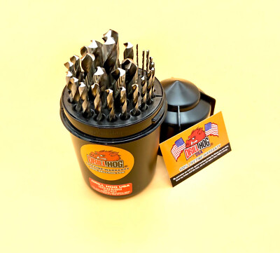 29 Pc Drill Bit Set Niobium NB41 Index 1/16''~1/2'' Lifetime Warranty Drill Hog 