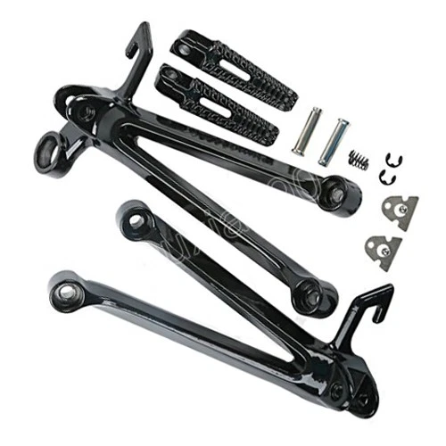 Juego trasero de reposapiés de pasajero trasero negro para Suzuki GSXR1000 2005-06 Foto 3 de 4