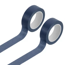 2 Rolls Colored Masking Tape, 11 Yards x 0.6" Decorative Tape, Dark Blue