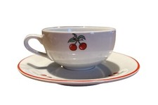 🍒 RICHARD GINORI TAZZINA + PIATTINO caffè VINTAGE ciliegie PORCELLANA Design