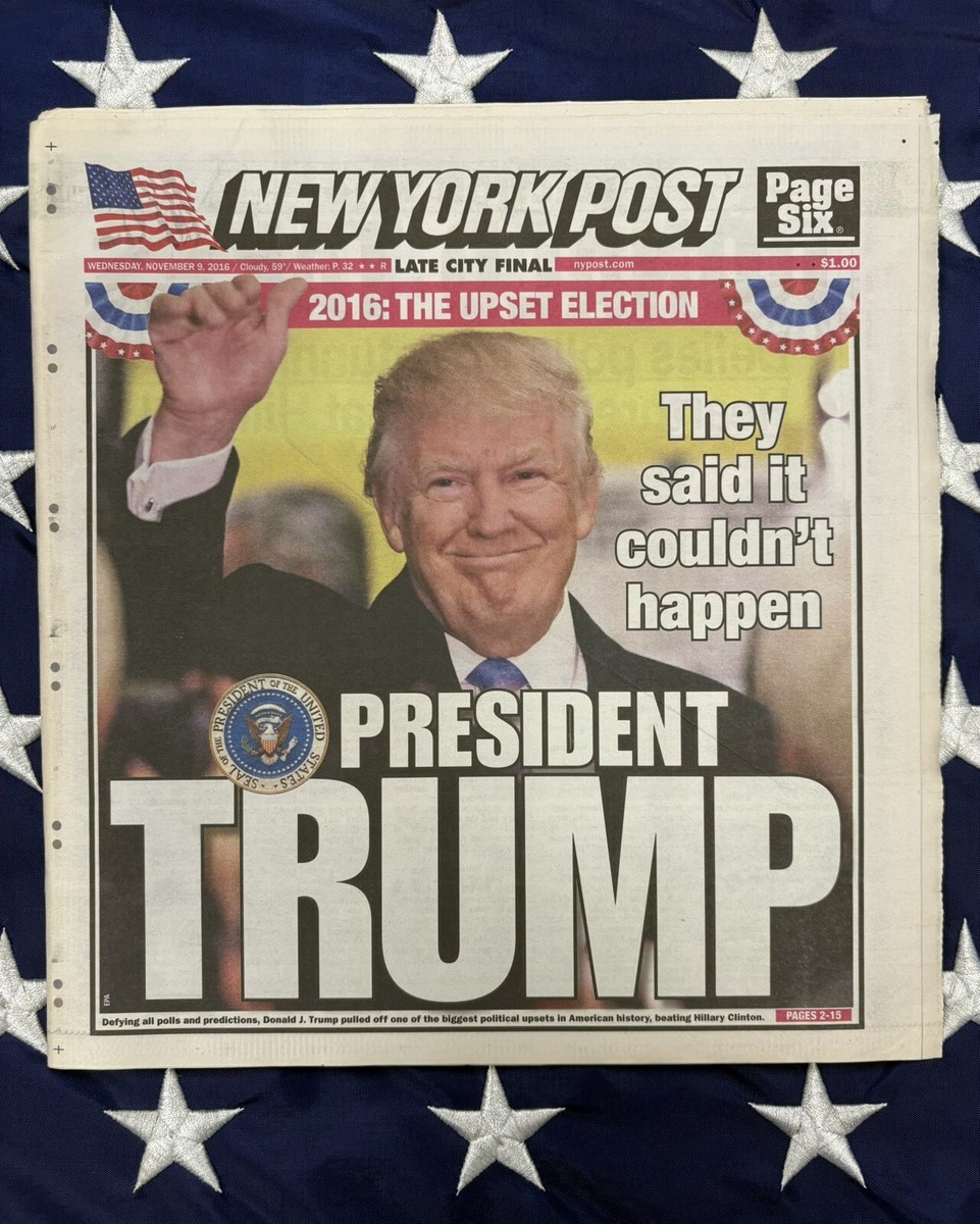 Donald Trump First Presidential Election Win! New York Post 11/9