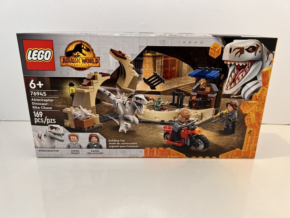 Lego Jurassic World Atrociraptor Dinosaur Bike Chase 76945 New In