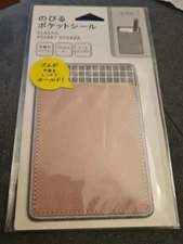 Midori Adhesive POCKET STICKER Credit Card Pocket Business Card Gray Grid Pink