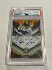 2023 BOWMAN INCEPTION MASON AUER 18/25 ORANGE ON CARD AUTO PSA 10 RAYS SP