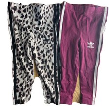 pair of Adidas purple and zebra print leggings 9-12 M Good condition