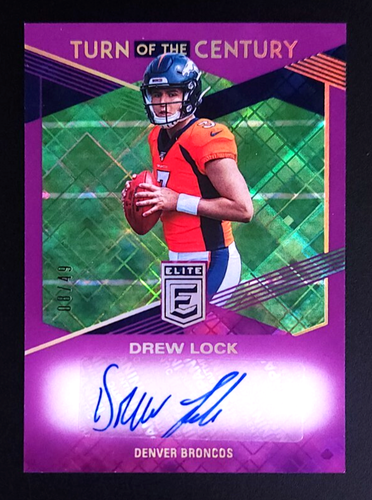 2019 Donruss Elite Drew Lock Turn Of The Century Auto RC #/49 Broncos Seahawks