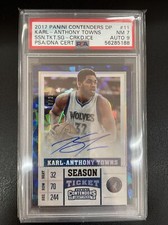 KARL ANTHONY TOWNS 2017 CONTENDERS DRAFT PICKS CRACKED ICE TIX #11/23 PSA 9 AUTO