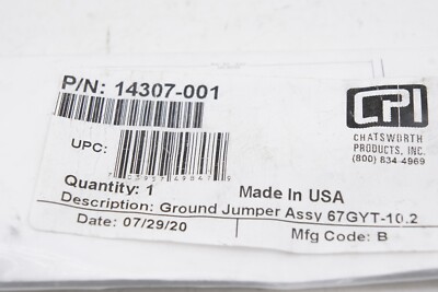 New Genuine OEM Chatsworth 14307-001 Cable Runway Ground Strap Kit
