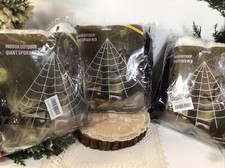 Giant Halloween White Spider Webs w/Spiders Indoor Outdoor LOT OF 3 NEW BARGAIN 