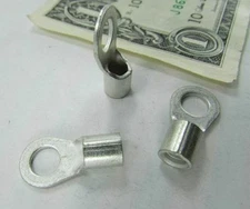 20 Amp Tyco Solid Copper Brazed Barrel Ring Terminals #8 AWG 1/4" Stud 2-33461-2