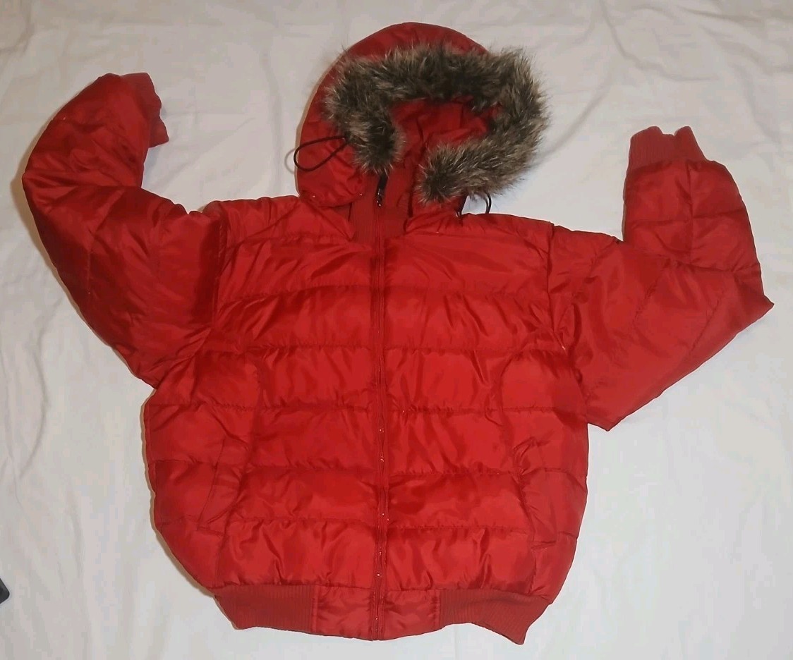 POLO JEANS RALPH LAUREN VTG PUFFER  DOWN JACKET PARKA RED WOMENS SIZE L (RARE) image 2