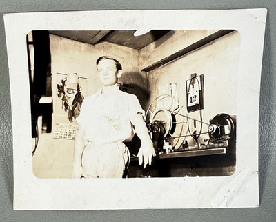Vtg 1936 Snapshot Photo Liberty Theater Muncie IN Projection Booth Projector