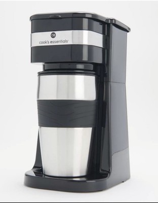 Cook's Essentials Single Serving Coffee Maker With Tumbler - Black