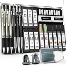 Four Candies 25PCS Art Mechanical Pencil Set with Case, 3PCS Metal Artist Lea...