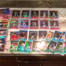Topps 2007 Bowman Chrome Refractor 55-Card Lot all refractors. Maddux Biggio +