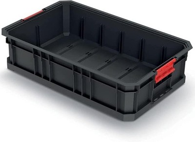 Transportbox Werkzeugkiste Modular Aufbewahrungsbox Kunststoff schwarz 520 x 327 x 125 mm