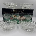 Anchor Hocking Wexford Berry Fruit Bowl Set of 4 Clear Cut Glass 5.25” Vtg NOB