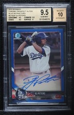 2018 Bowman Chrome Prospect Blue Refractor DJ Peters BGS 9.5 GEM MINT Auto 5h0