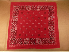 Vintage Fast Color RN 13960 Red Handkerchief Bandana 21" x 21 1/2" USA