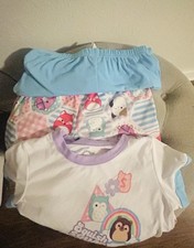 New SQUISHMALLOWS 3 pc Pajamas Set Girls Size 8 SQUISH SQUAD Top Shorts Pants