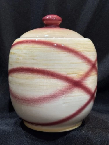 Modern by Hull Pottery Grease Jar 1950's-63 Oven Proof USA Plaidware