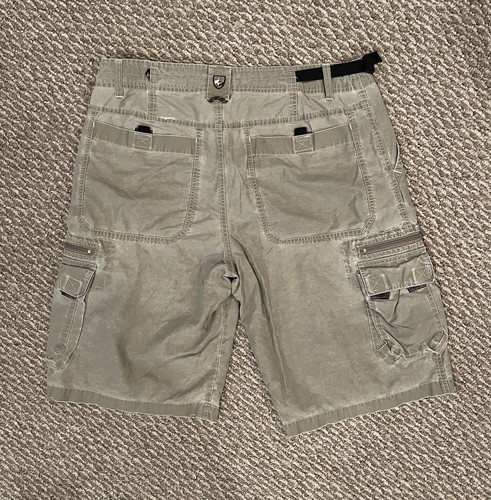 2 Kuhl Men's Shorts Large Brown KuhlDry DuraKuhl Cargo Flat Front - Picture 18 of 23
