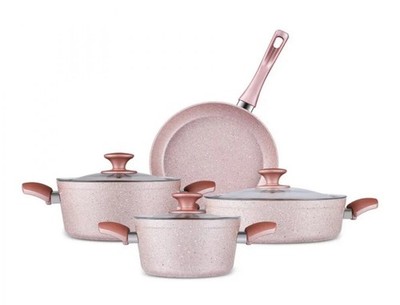 Karaca Biogranit Rosegold Induktionskochtopf-Set, 7-teilig Neu !Angebot!