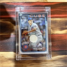 Topps 2024 Jameson Taillon Baseball Game Used Ball Chicago Cubs Jersey Fusion