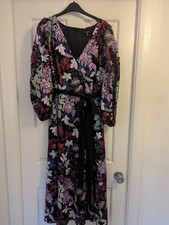 NEXT Mylene Klass wrap style sequined dress zip back, size 22