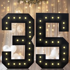 4FT Marquee Light Up Numbers, Black Giant 4 inches by 16 inches,
