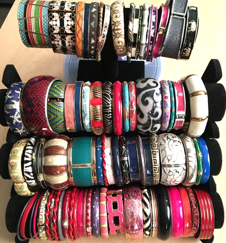 85+ Vintage Costume to Fashion Jewelry lot Bracelet Clamper Bangle Enamel BIG