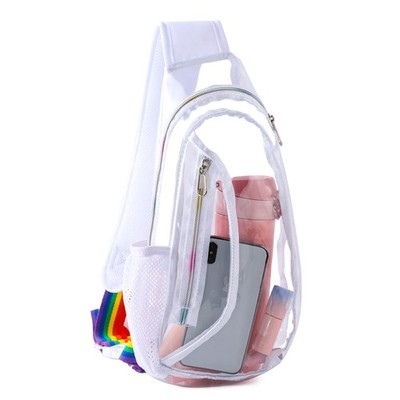 Edraco Clear Sling Sports Bag, Stadium Approved Mini PVC Crossbody Shoulder B...