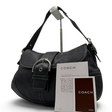 COACH 9248 Medium Soho Y2K Black Leather Shoulder Bag Vintage Auth