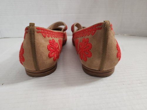 Boden Women's Loafers Size 41 EU/US 9.5 Tan Orange Pointy Leather Embroidered - Bild 5 von 6