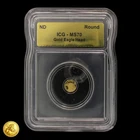 Gold Eagle Head 1/500th Troy oz .9999 Gold Round ICG MS70 -E907