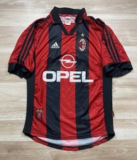 AC Milan Italy Vintage 1998/1999 Home Football Jersey Adidas Size S Shirt OPEL