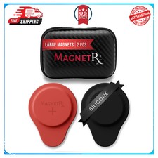 MagnetRX Biomagnetic Therapy Magnets Large 2 Units with Silicone Covers