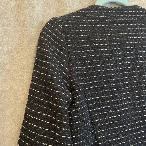 Dolan Jacket Womens Small Black Blue Blazer Ruffle Open Anthropologie Preppy - Picture 14 of 16