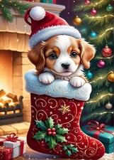 Christmas Dog Diamond Art Kits for Adults, Diamond Painting Kit 12x16 Inch
