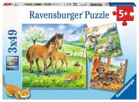 Puzzle Ravensburger Kuschelzeit 3X49 Teile Ab 5 Jahren, Kinderpuzzle, Spielzeug